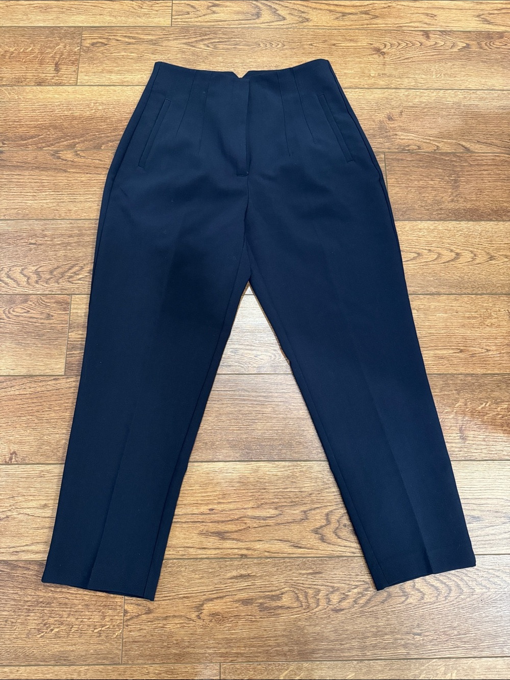 NWOT Navy Zara High Waisted Ankle Trousers